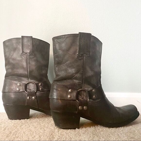 ALDO Leather Moto Buckle Booties. - Picture 7 of 7